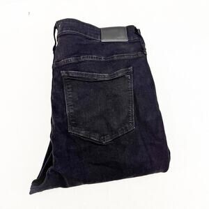 Madewell 9" Mid-Rise Skinny Button Front Black Denim Jeans Size 34